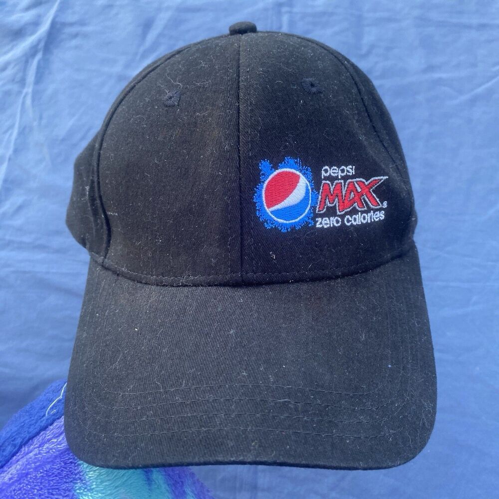 Black Pepsi Max Zero Calories Embroidered Baseball Cap Hat By Cap America